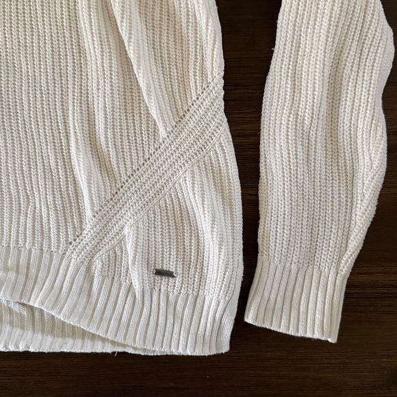Hollister Cream White Knit Long Sleeve Sweater Large - Picture 5 of 11